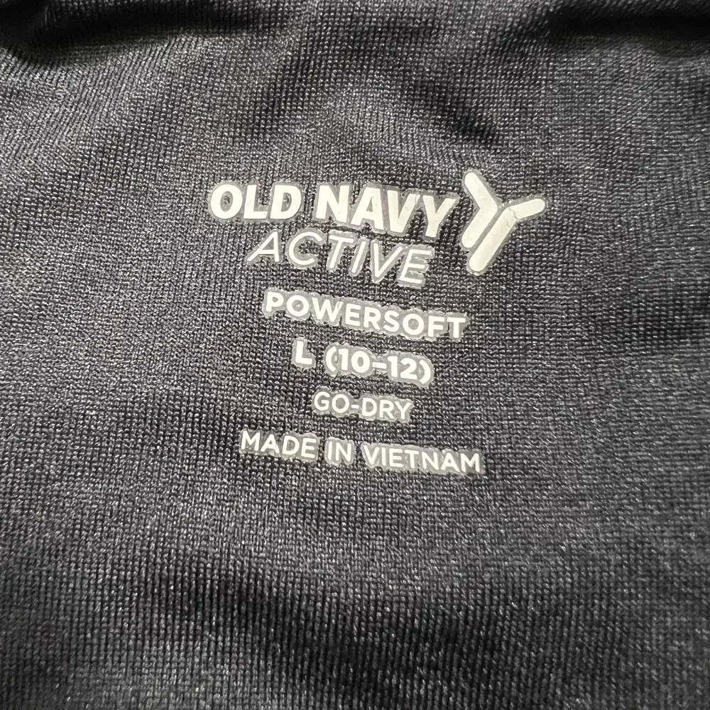 Old Navy Active PowerSoft Go Dry Longline Sports Bra Girls Large Black Racerback